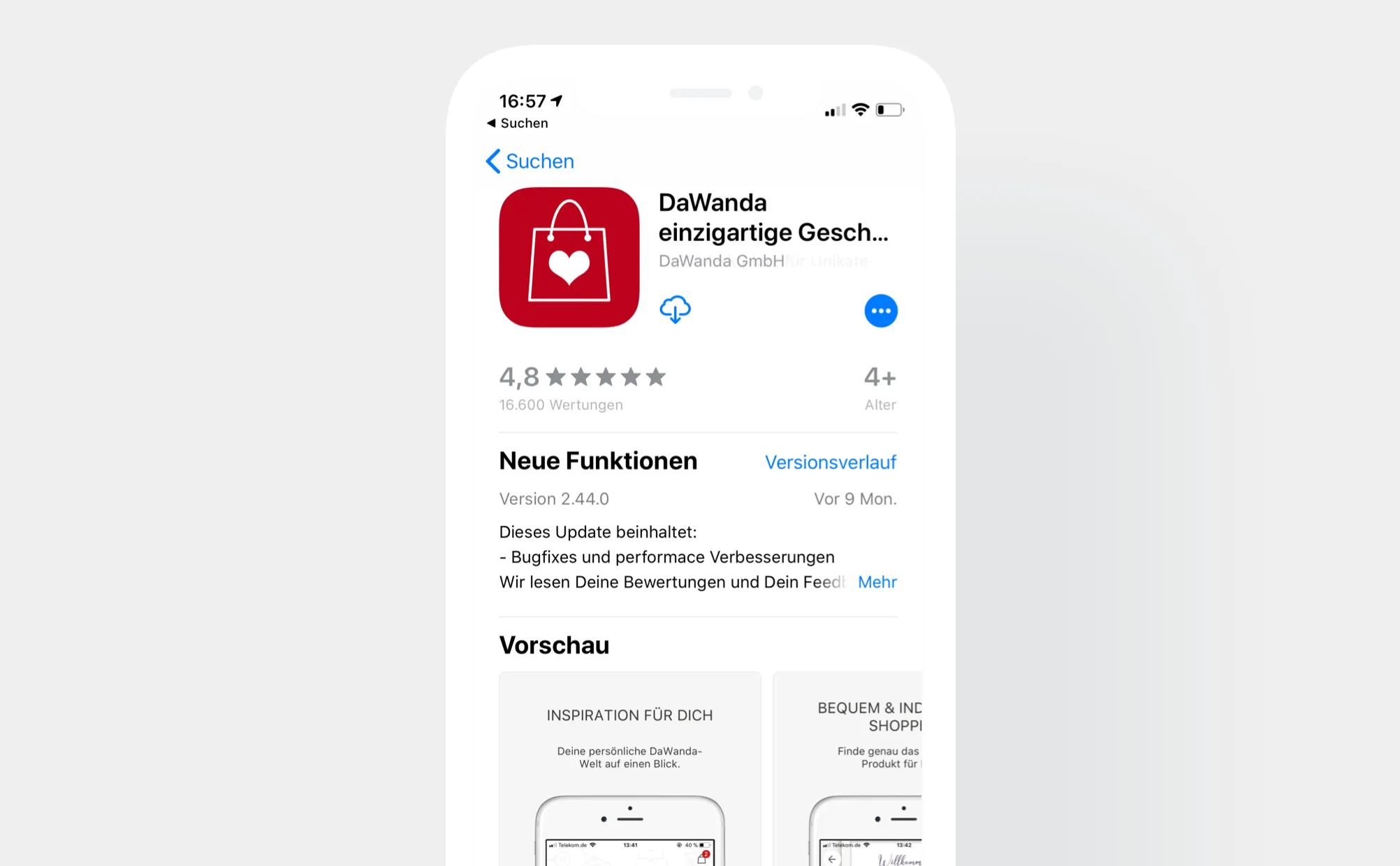 App Store rating climbing from 2.6 to 4.8 stars after the in-app review prompt.